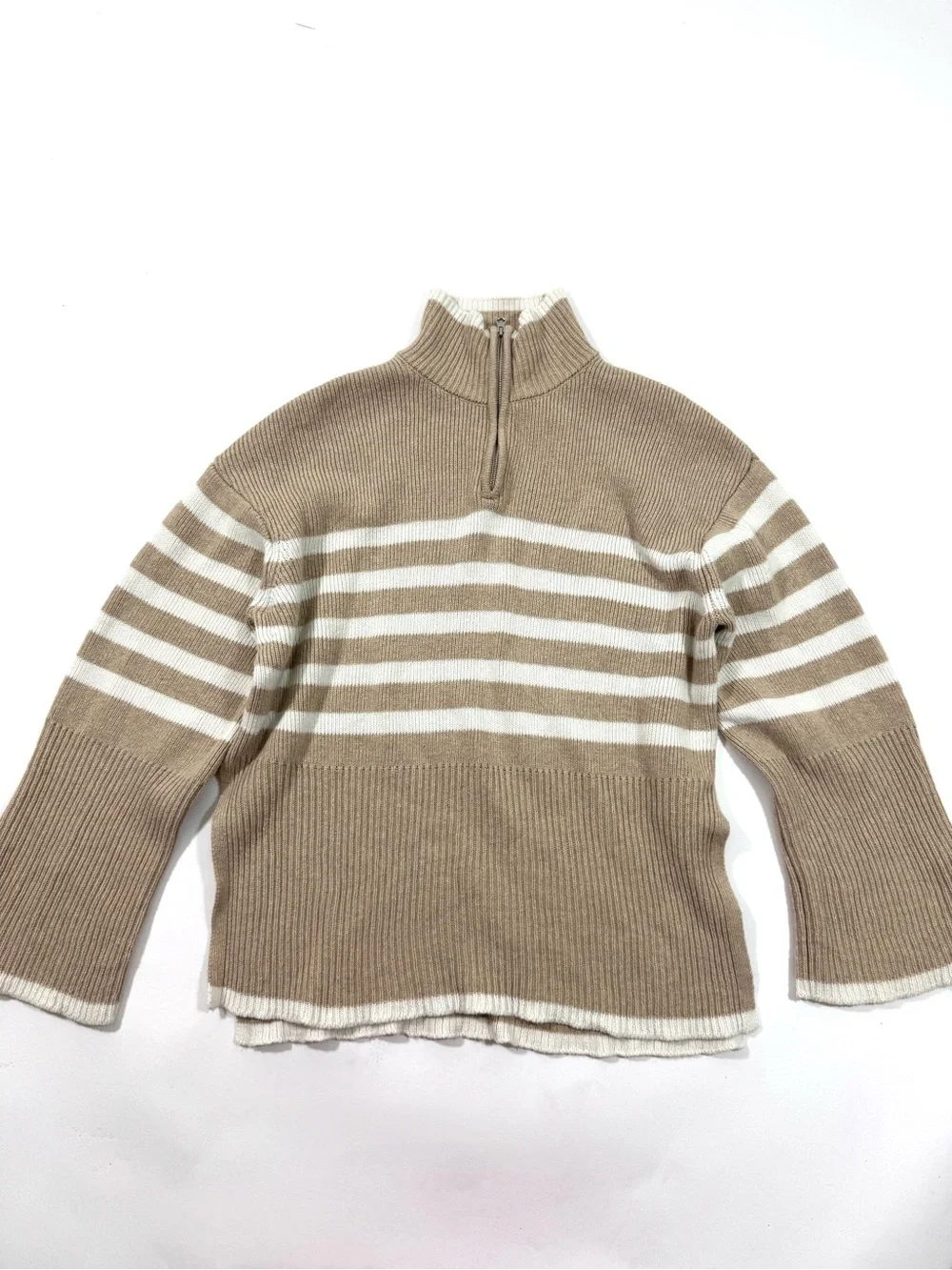 Rails Tessa Sand Stripe Sweater Wool Blend